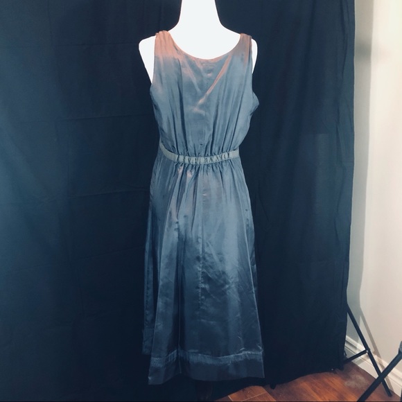 BRIDGERTON STYLE GREY SILK NWT EMPIRE STYLE NOA NOA DRESS MEDIUM - Picture 4 of 5